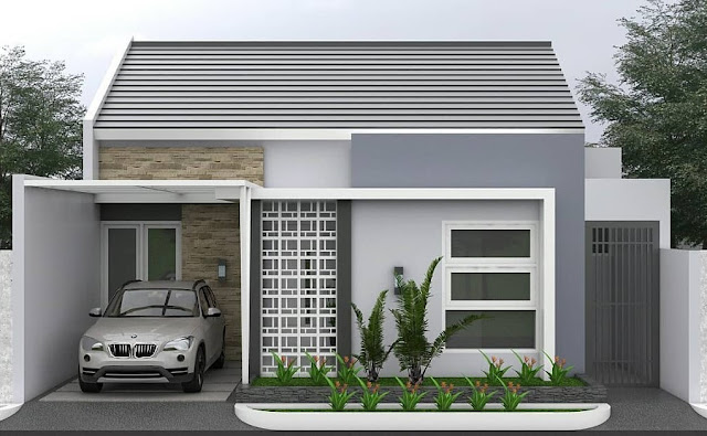 Desain dan Denah Rumah Tema Abu Putih Dengan Ukuran 9 x 11 