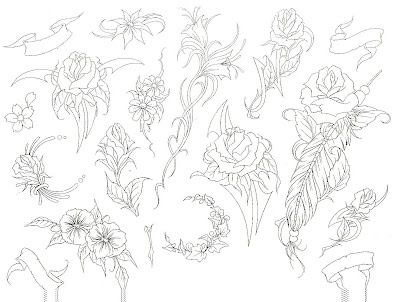 star tattoo flash. Flower Tattoo Flash