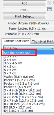 select size