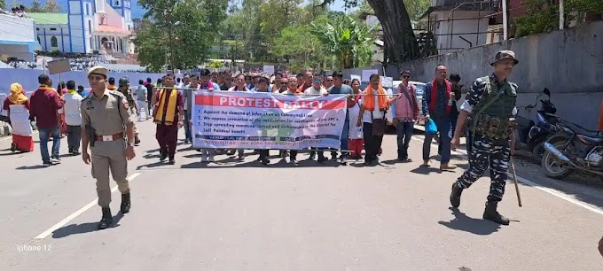 Protest Rally against bifurcation of Dima Hasao at Haflong by JNH and others 