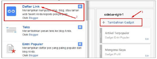 menambah gadget