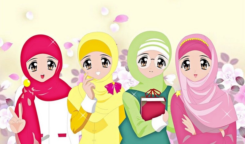 31+ Foto Kartun Muslimah 4 Orang