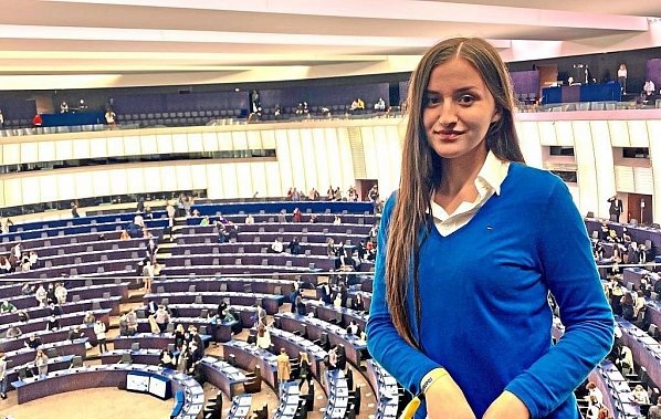 Gerta Miftari in Bundestag, the national parliament of the Federal Republic of Germany