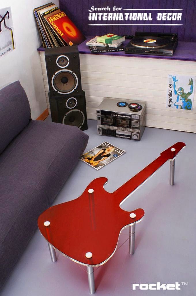 creative interiors in rock style, cool table