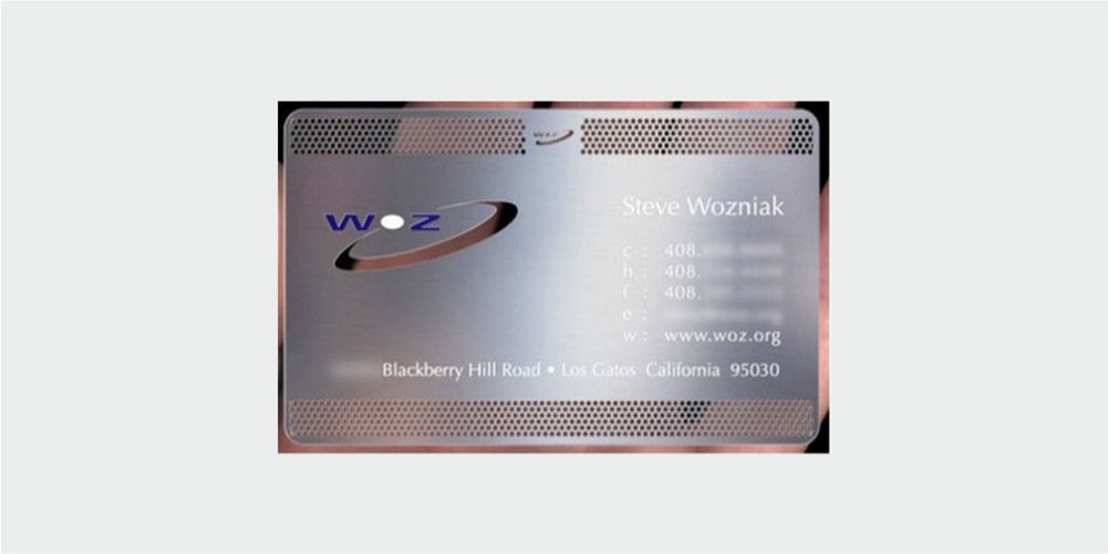 steve wozniak business card design