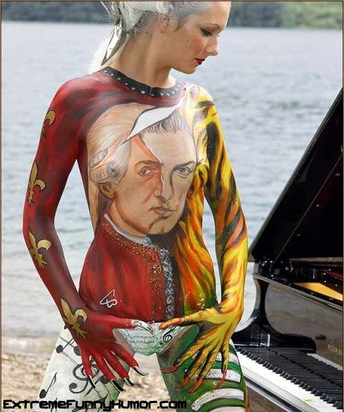 art paint on the body such as wearing clothes