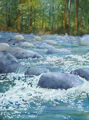 Danielle Beulieu's watercolour "Creek from High Peaks"