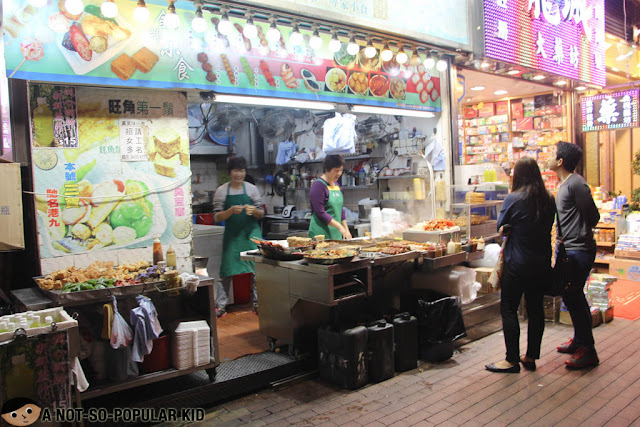 Street Food at Night in Mong Kok, Hong Kong