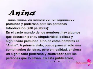 significado del nombre Anina