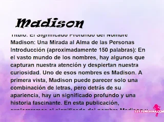 significado del nombre Madison