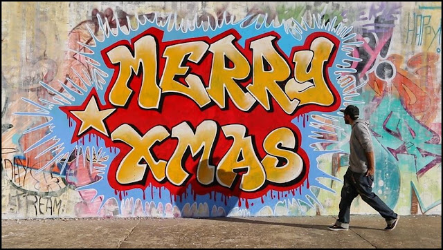 Graffiti Schrift Frohe Weihnachten