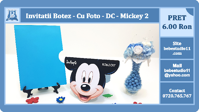 invitatii botez contur Mickey Mouse 2