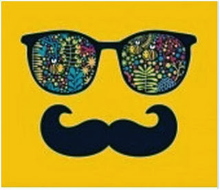 Mustache and funky glasses