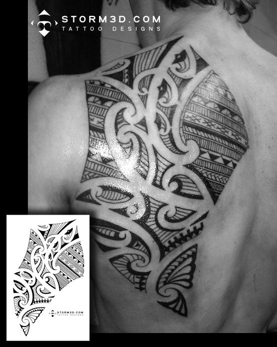 shoulder tattoo photos storm3d polynesian style shoulderblade maori tattoo 