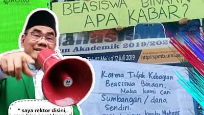 Rektor UMI Bubarkan Aksi Solidaritas Untuk Mahasiswa Kurang Mampu