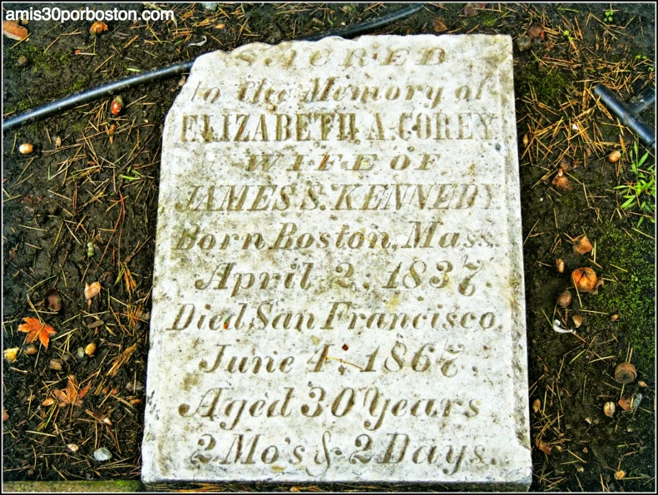 Tumba Mujer de Boston en el Cementerio de la Misión Dolores, San Francisco