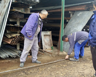 Bekir measuring the metal