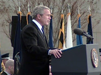 PRESIDENTIAL REMARKS - President George W. Bush speaks during the Farewell Parade for Secretary Rumsfeld at the Pentagon, Dec. 15, 2006 Defense Dept.