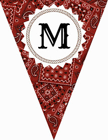 FREE Printable Western-Themed Pennant Banner (includes all letters and numbers) | Apples to Applique #western #party #cowboy #cowgirl #birthday