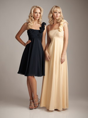 one-shoulder-with-flower-details-black-chiffon-knee-length-bridesmaids-dresses