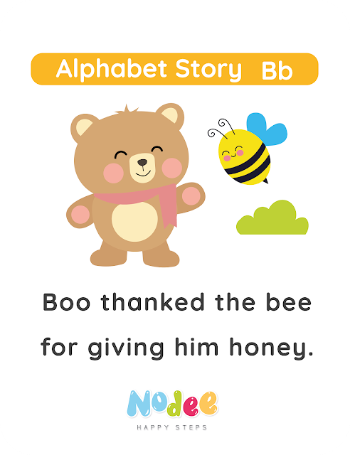 Simple and Short Story - The Bear and the Bee letter - B -  Alphabet Stories for kids