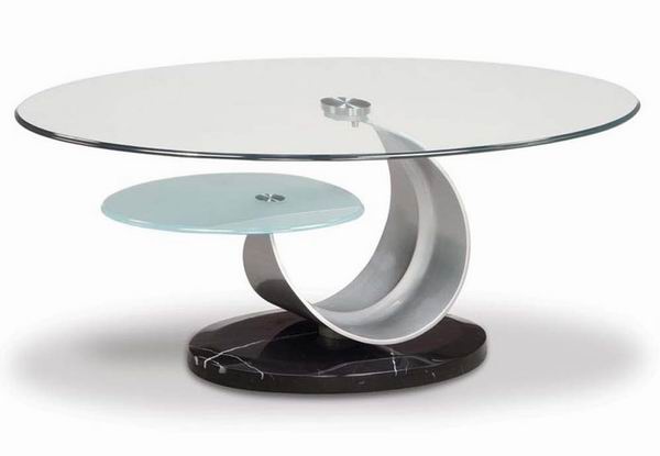 Oval Glass Top Coffee Table