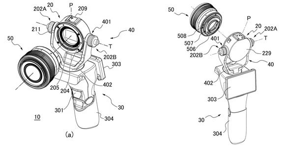 Изображение камеры со сменной оптикой и стабилизацией из патента Canon
