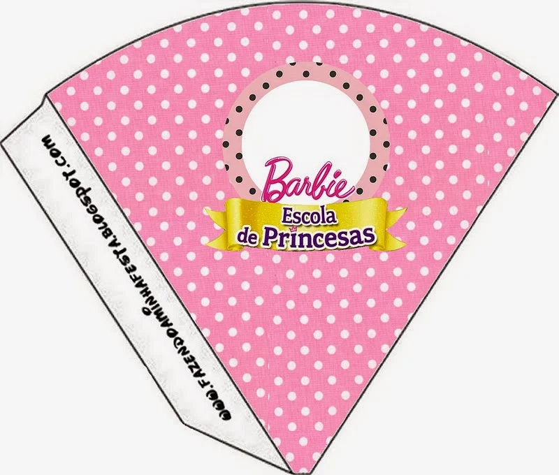 Barbie Princess School Free Printable Cones.