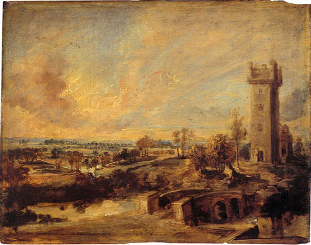 Landscape with Tower, Peter Paul Rubens, Baroque paintings