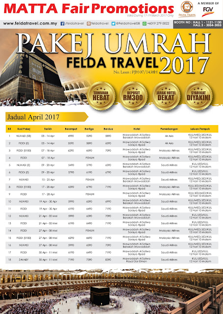 Felda Travel  Pakej Umrah Termurah 2017  #TheRealBloggerMak