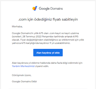 Google domains zam yaptı yapacak yapıyor