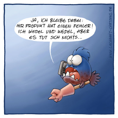 Piranhas Kritik Beschwerde Reklamation Kauf Produkt Mangel Qualität Shopping TV Kanal Sender Verkaufsfernsehem Arm winken wedeln Cartoon Cartoons Witze witzig witzige lustige Bildwitze Bilderwitze Comic Zeichnungen lustig Karikatur Karikaturen Illustrationen Michael Mantel lachhaft Spaß Humor