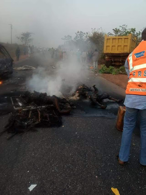  Graphic: 16 persons burnt to death in fatal Minna-Bida road crash