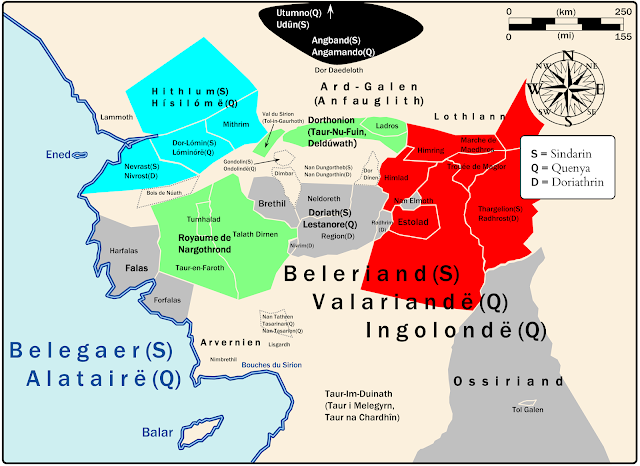 Les Royaumes du Beleriand (Atlas du Beleriand - Carte 1)