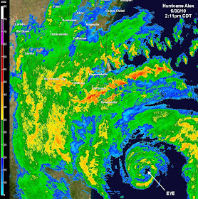 Radar image of Hurricane Alex