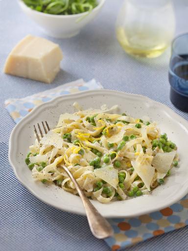 Tagliatelles au mascarpone et petits pois