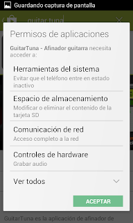 Afinar nuestra guitarra con GuitarTuna, App, Android, Smartphone, Guitarra, Aplicación gratuita, Descargar, Afinar instrumento