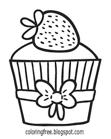 Easy clipart ideas cute red strawberry cupcake coloring book pages for teens pieces of strawberries