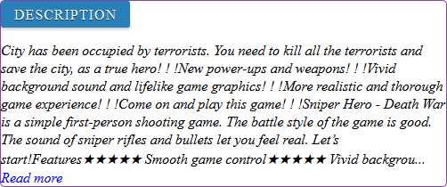 Sniper Hero - Death War game review