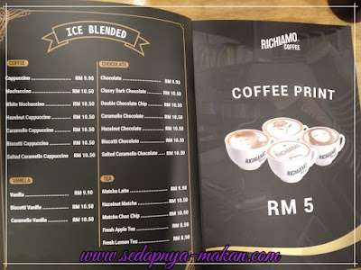 menu iced blended