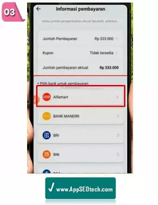 Cara bayar Easy Cash lewat Alfamart