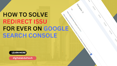 a youtube tumbnail with text about how to solve redirect URL issue on google search console