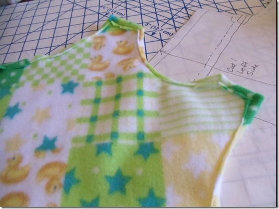 hemmed neckline and armhole
