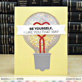 Be Yourself by Jennifer Ingle #JustJingle #BazzillBasics #WeRMemoryKeepers #ShakerCard #MFTStamps