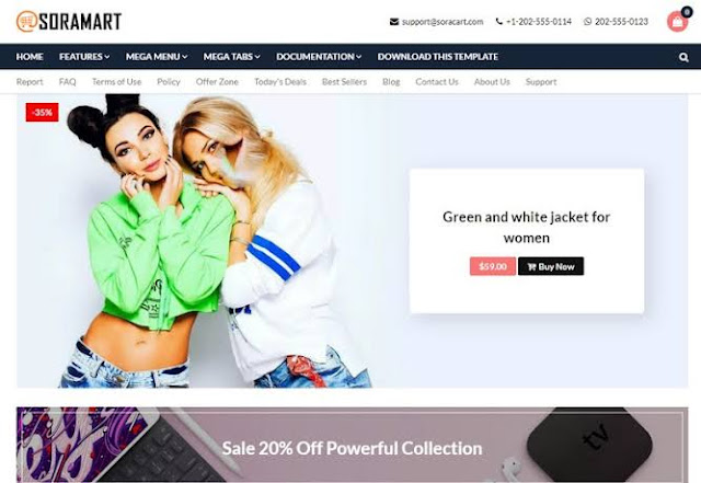 SoraMart – Free Responsive E-commerce Blogger Template