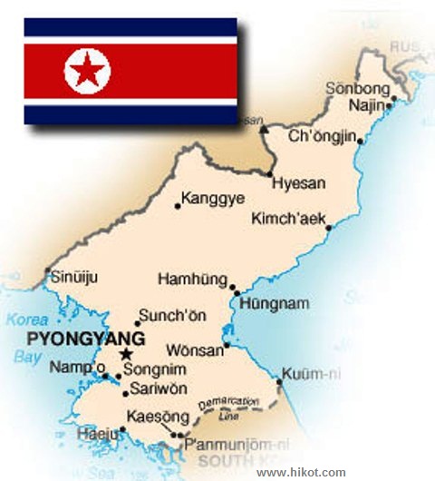 north korean flag pole. dresses Pyongyang, North Korea