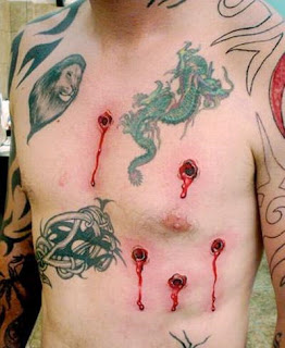 Gunshot Holes Tattoo Style