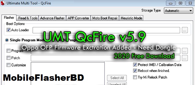 Download UMT QcFire v5.9 Latest Dongle Setup File Oppo OFP Firmware Exctration Added Free