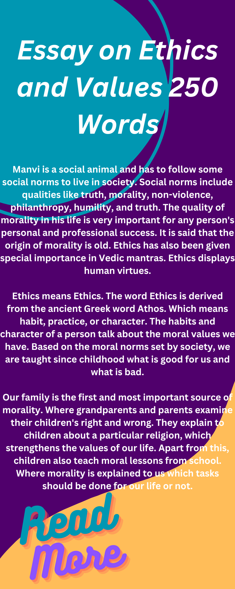 Essay on Ethics and Values