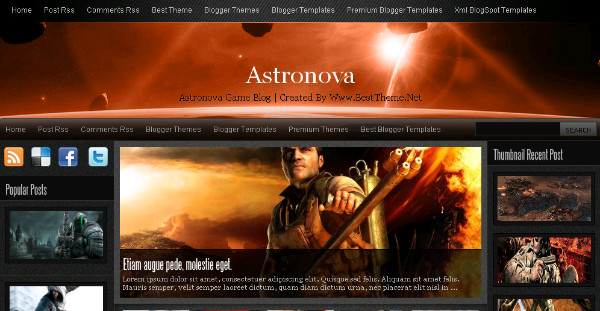 Astronova Wordpress and Blogger Theme Template